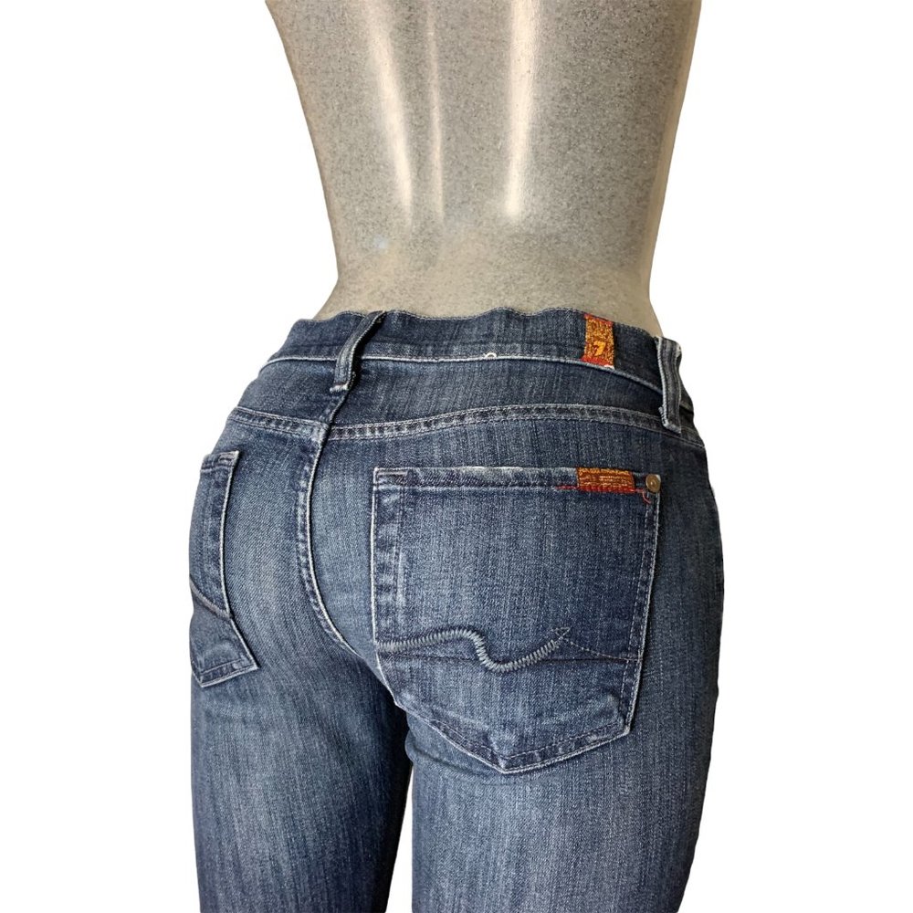 7 For All Mankind Roxanne Womens Jeans Tag 28 Blue Straight Leg W30xL31 Stretch